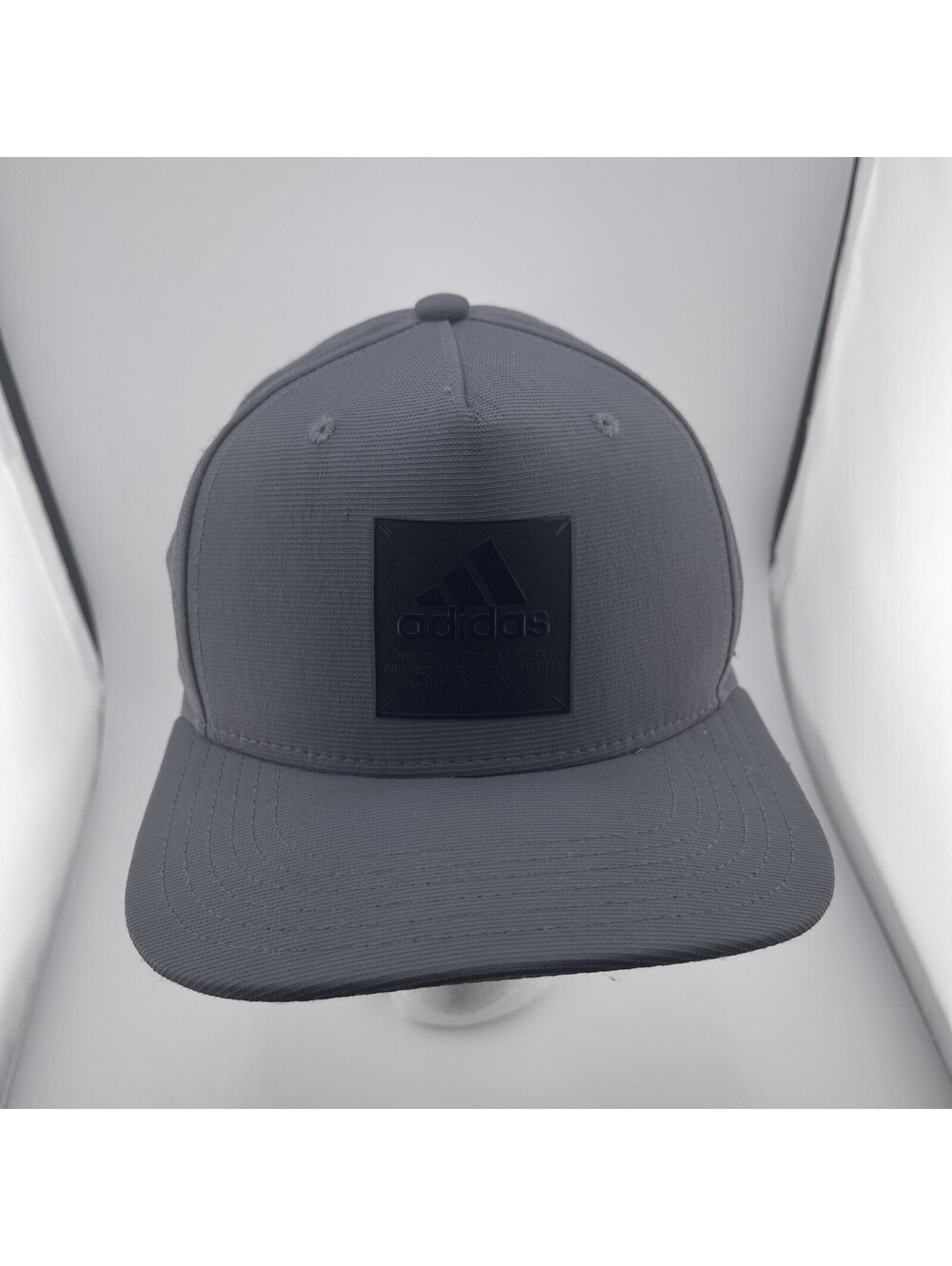 Adidas Hat Cap Snap Back Gray Black Square Patch One Size Adjustable